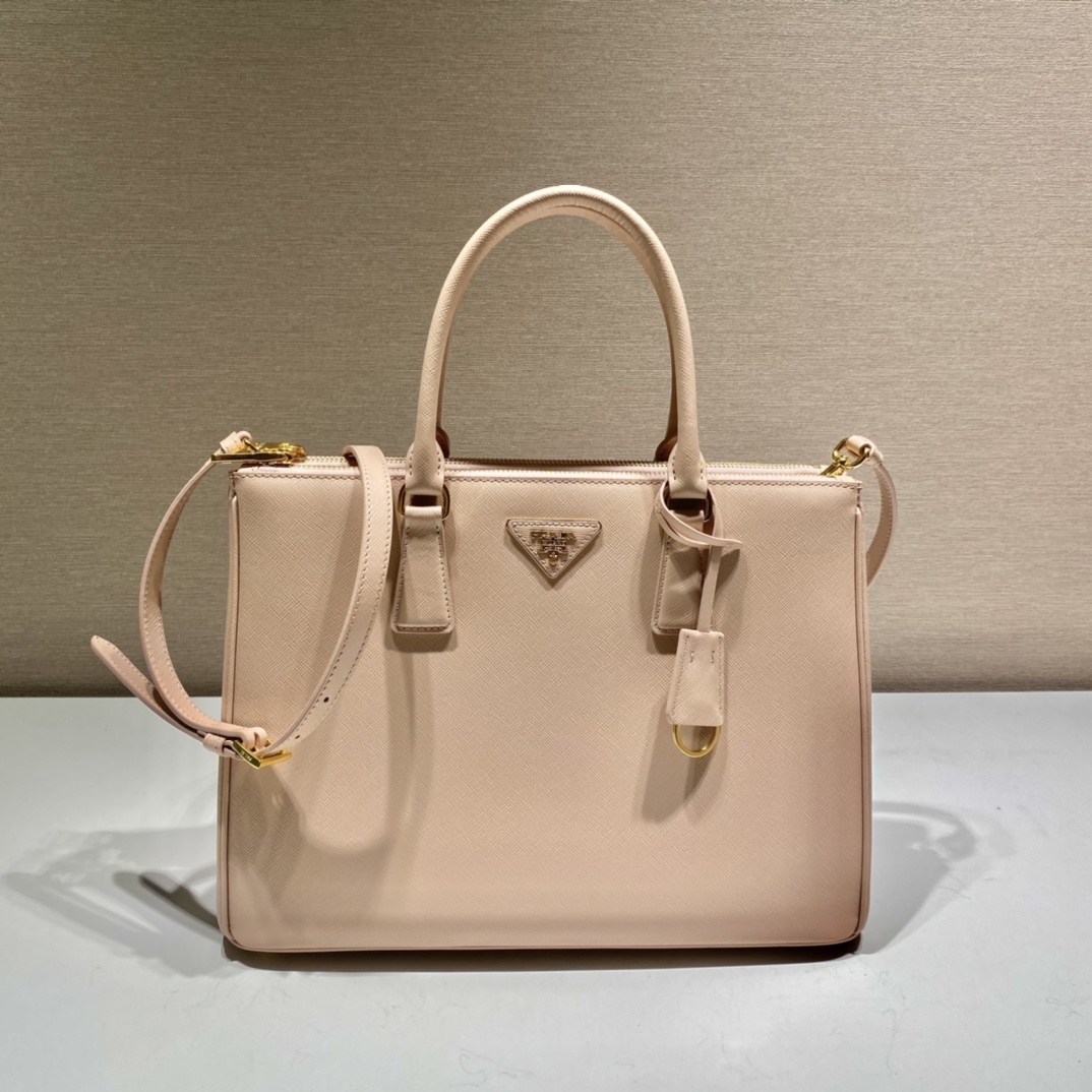 Prada Large Galleria Saffiano Leather Bag Tote Shoulder Bag Powder Pink 1BA274